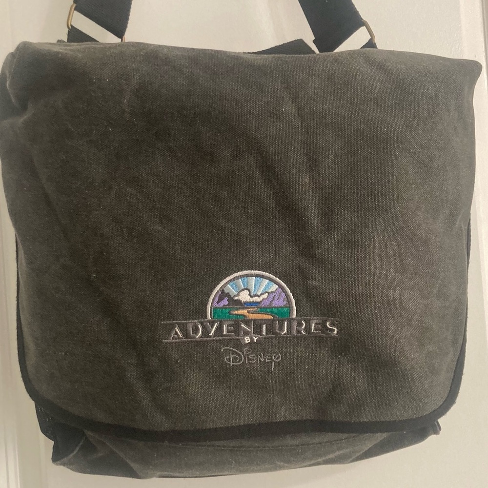 Disney Adventures Dark Distressed Gray Denim Cruise Travel Messenger Bag